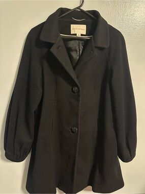 Banana Republic Black Wool-Blend Pea Coat